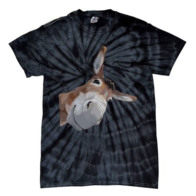 Peach Bruh Funny Donkey Art Donkey Head Smile Eagerlys Tie-Dye T-Shirt