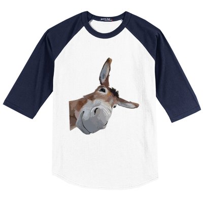 Peach Bruh Funny Donkey Art Donkey Head Smile Eagerlys Baseball Sleeve Shirt