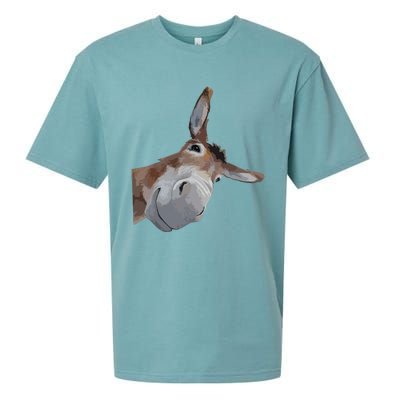 Peach Bruh Funny Donkey Art Donkey Head Smile Eagerlys Sueded Cloud Jersey T-Shirt