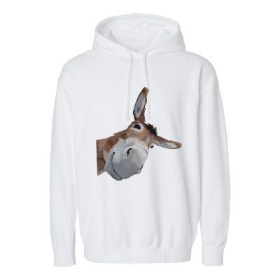 Peach Bruh Funny Donkey Art Donkey Head Smile Eagerlys Garment-Dyed Fleece Hoodie