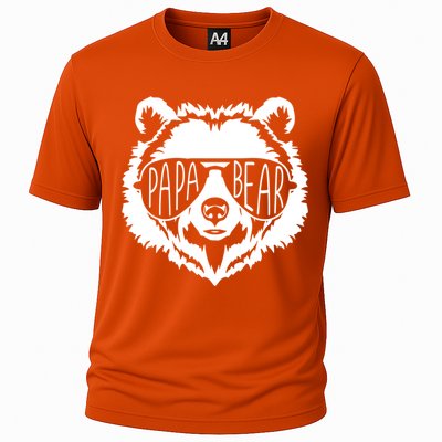 Papa Bear Face With Sunglasses Funny Gift Cooling Performance Crew T-Shirt