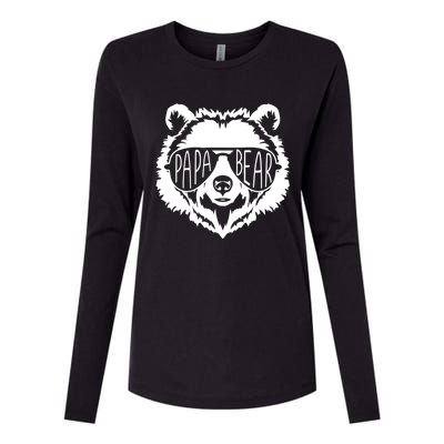 Papa Bear Face With Sunglasses Funny Gift Womens Cotton Relaxed Long Sleeve T-Shirt