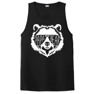 Papa Bear Face With Sunglasses Funny Gift PosiCharge Competitor Tank