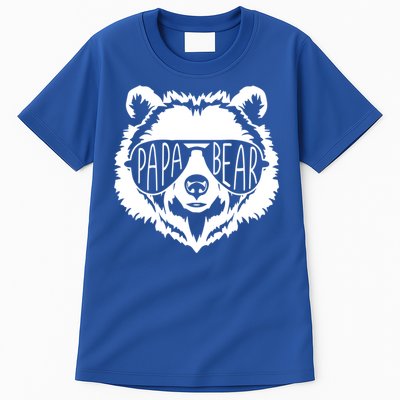 Papa Bear Face With Sunglasses Funny Gift Tall T-Shirt