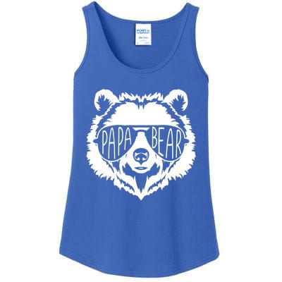 Papa Bear Face With Sunglasses Funny Gift Ladies Essential Tank