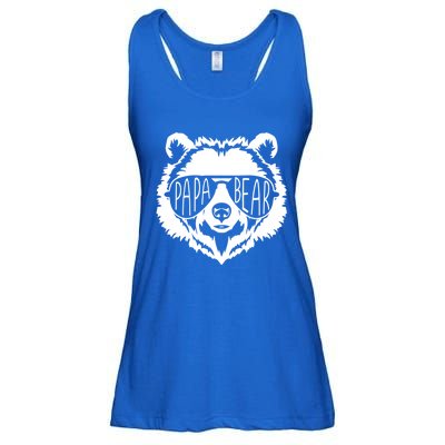 Papa Bear Face With Sunglasses Funny Gift Ladies Essential Flowy Tank