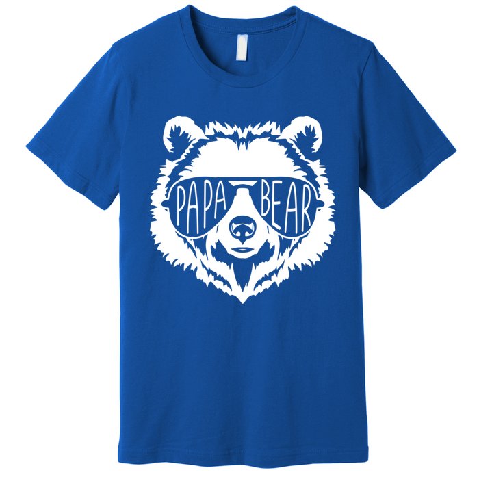 Papa Bear Face With Sunglasses Funny Gift Premium T-Shirt