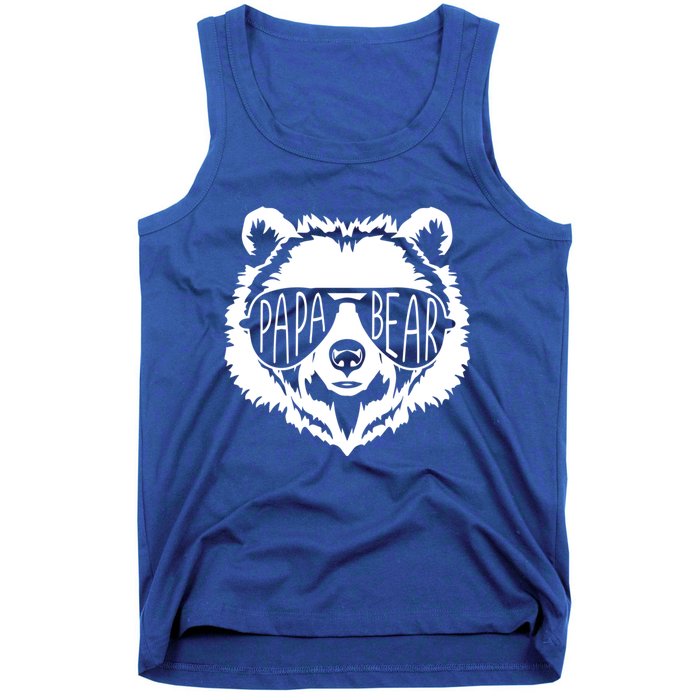 Papa Bear Face With Sunglasses Funny Gift Tank Top