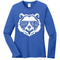 Papa Bear Face With Sunglasses Funny Gift Ladies Long Sleeve Shirt