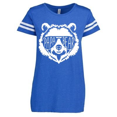 Papa Bear Face With Sunglasses Funny Gift Enza Ladies Jersey Football T-Shirt