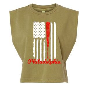 Philadelphia Baseball Flag Hoodie For Philly Baseball Fans Garment-Dyed Women's Muscle Tee