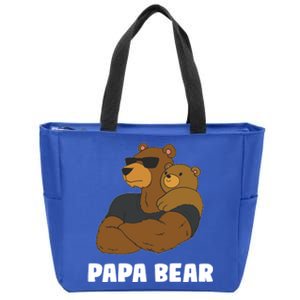 Papa Bear Father Daughter Son Papa Bear Gift Zip Tote Bag