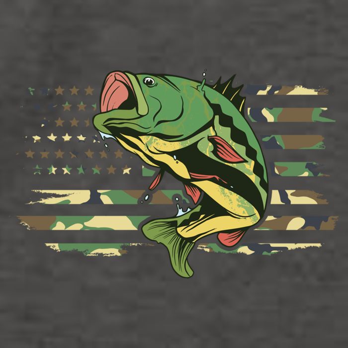 Patriotic Bass Fishing American Flag Fish Fisher Gift Vector Backpack