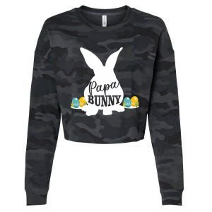 Papa Bunny Funny Matching Easter Gift Gift Cropped Pullover Crew