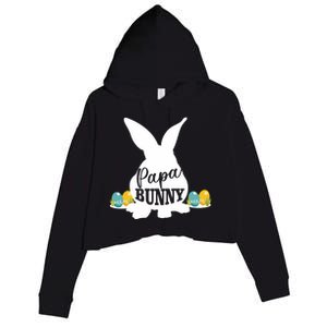 Papa Bunny Funny Matching Easter Gift Gift Crop Fleece Hoodie