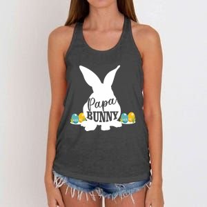 Papa Bunny Funny Matching Easter Gift Gift Women's Knotted Racerback Tank