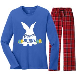 Papa Bunny Funny Matching Easter Gift Gift Women's Long Sleeve Flannel Pajama Set 