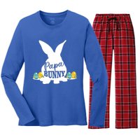 Papa Bunny Funny Matching Easter Gift Gift Women's Long Sleeve Flannel Pajama Set 