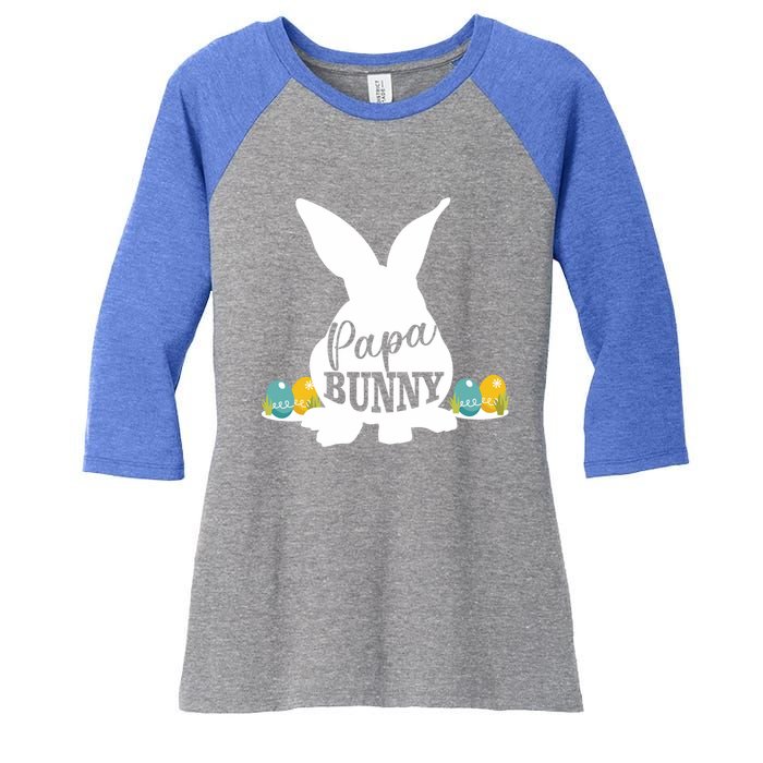 Papa Bunny Funny Matching Easter Gift Gift Women's Tri-Blend 3/4-Sleeve Raglan Shirt