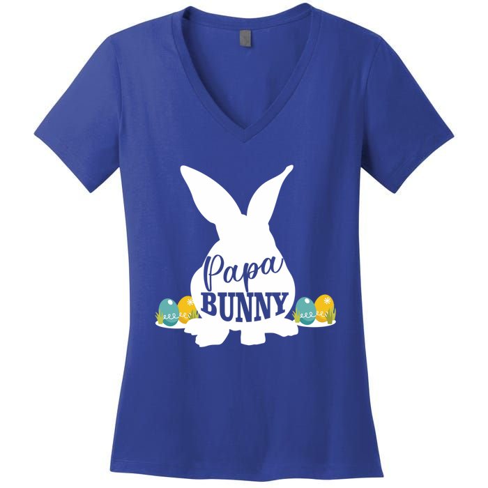 Papa Bunny Funny Matching Easter Gift Gift Women's V-Neck T-Shirt