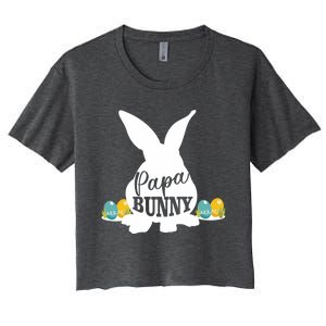 Papa Bunny Funny Matching Easter Gift Gift Women's Crop Top Tee