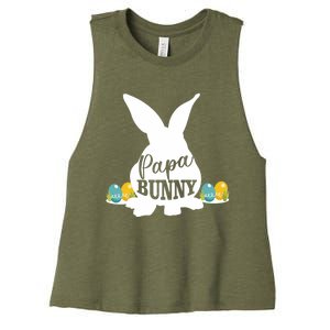 Papa Bunny Funny Matching Easter Gift Gift Women's Racerback Cropped Tank