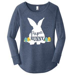 Papa Bunny Funny Matching Easter Gift Gift Women's Perfect Tri Tunic Long Sleeve Shirt