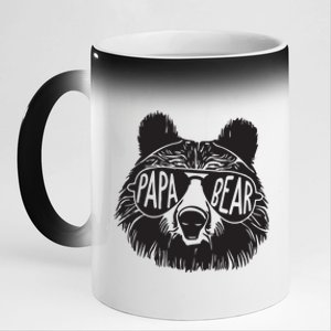 Papa Bear Fathers Day Gift 11oz Black Color Changing Mug