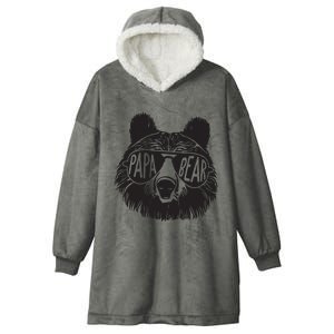 Papa Bear Fathers Day Gift Hooded Wearable Blanket