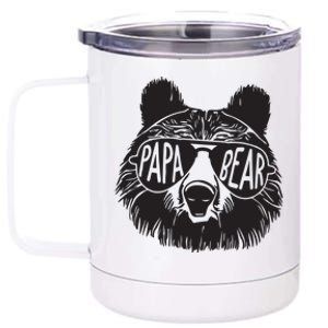 Papa Bear Fathers Day Gift 12 oz Stainless Steel Tumbler Cup