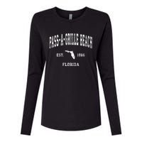 Passagrille Beach Florida Fl Vintage Athletic Womens Cotton Relaxed Long Sleeve T-Shirt