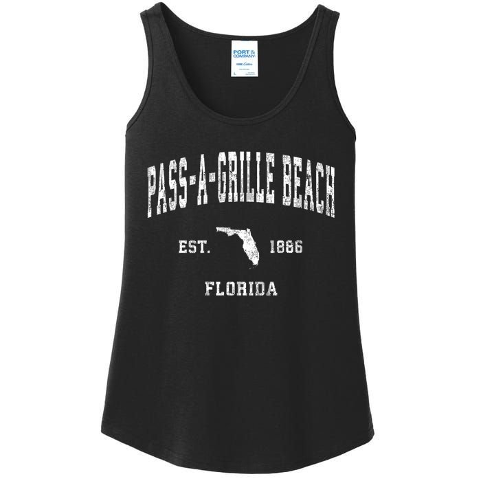 Passagrille Beach Florida Fl Vintage Athletic Ladies Essential Tank