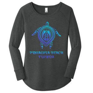 Pensacola Beach Florida Beach Souvenirs Sea Turtle Tribal Women's Perfect Tri Tunic Long Sleeve Shirt