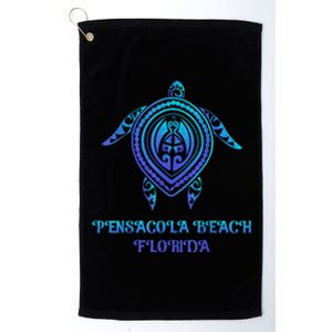 Pensacola Beach Florida Beach Souvenirs Sea Turtle Tribal Platinum Collection Golf Towel