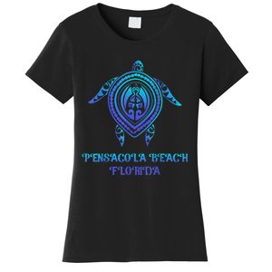 Pensacola Beach Florida Beach Souvenirs Sea Turtle Tribal Women's T-Shirt