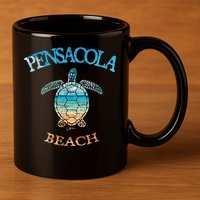 Pensacola Beach, FL, Sea Turtle 11oz C Handle Ceramic Mug