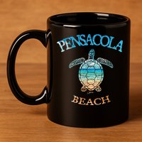 Pensacola Beach, FL, Sea Turtle 11oz C Handle Ceramic Mug