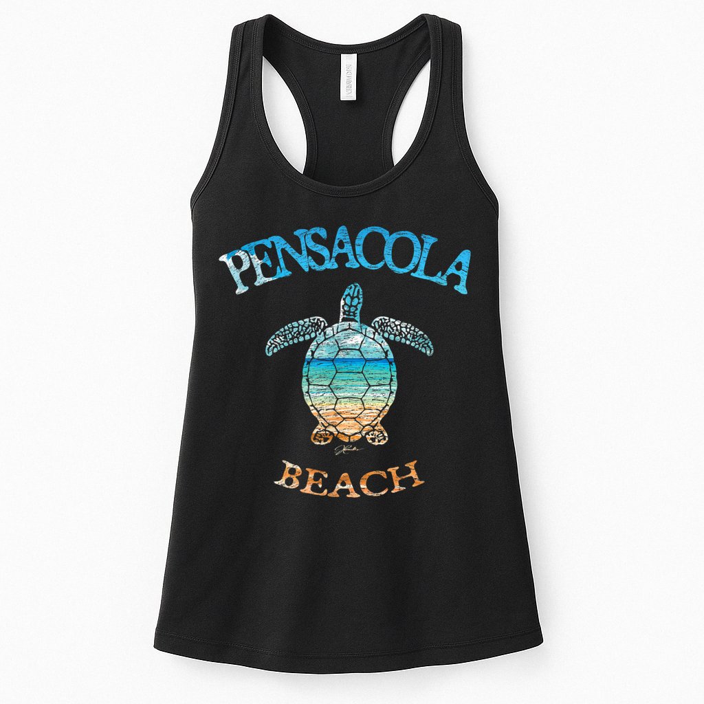 Pensacola Beach, FL, Sea Turtle Womens Tank Top