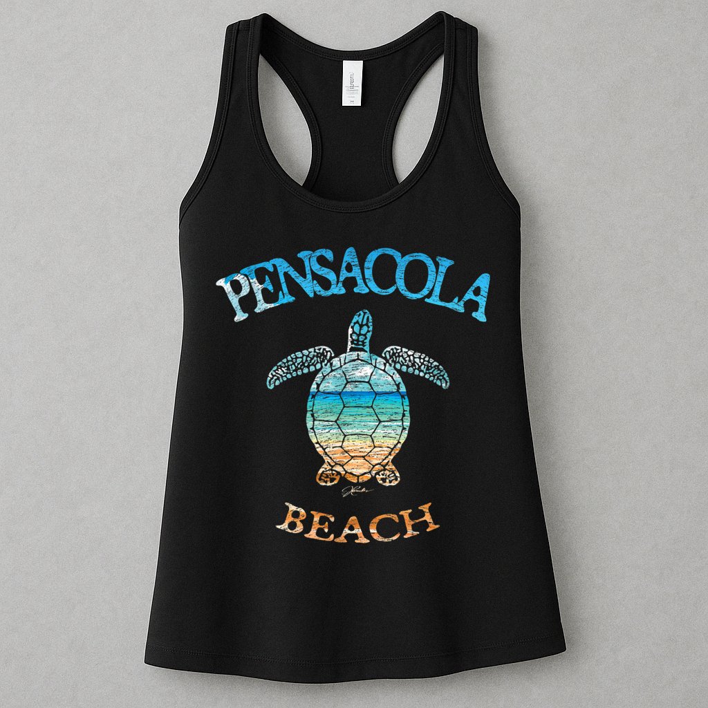 Pensacola Beach, FL, Sea Turtle Womens Tank Top