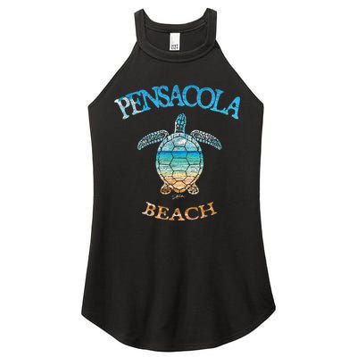 Pensacola Beach, FL, Sea Turtle Women's Perfect Tri Rocker Tank