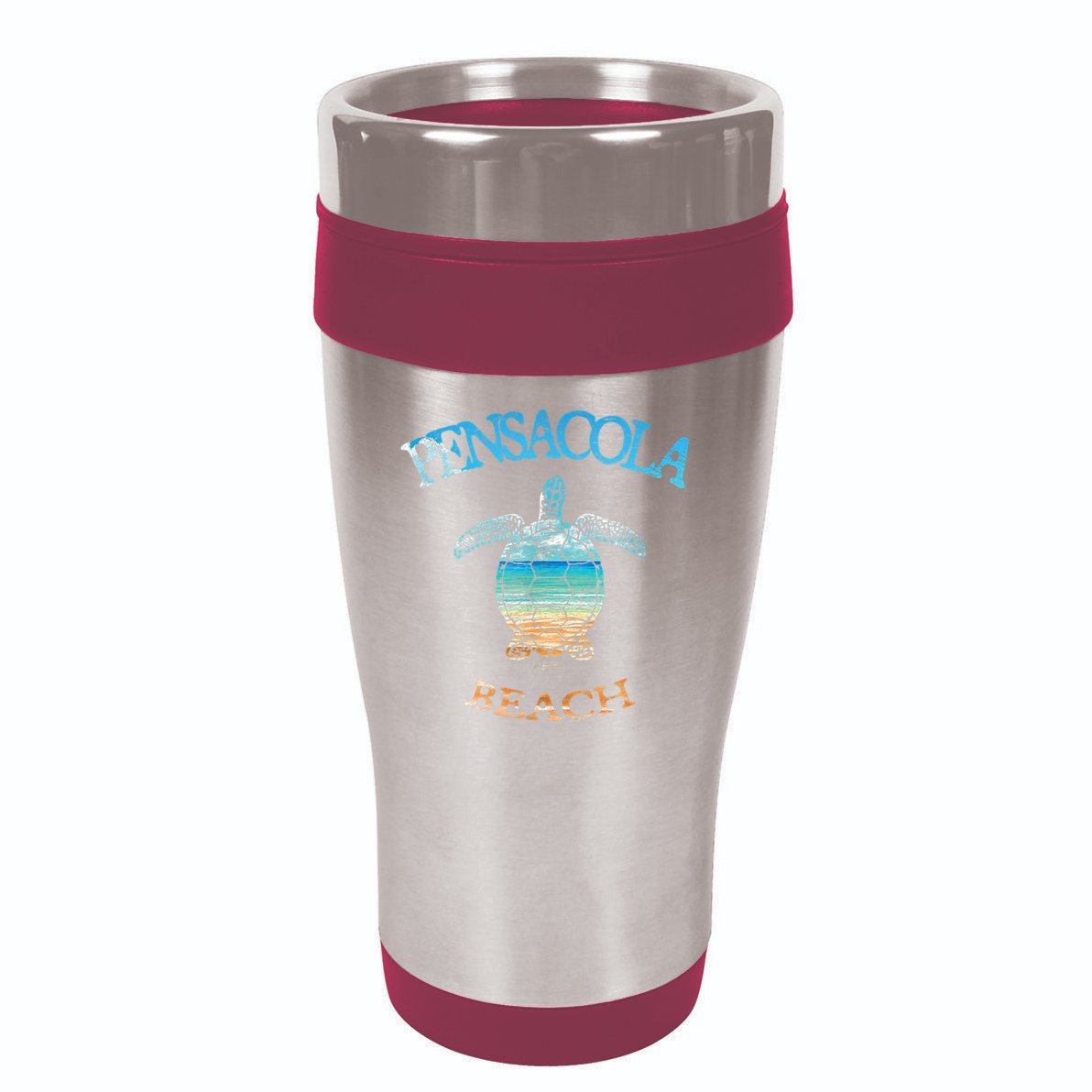 Pensacola Beach, FL, Sea Turtle 16oz Travel Tumbler