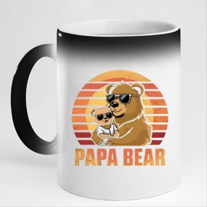 Papa Bear FatherS Day Papa Bear Matching Family Cool Gift 11oz Black Color Changing Mug