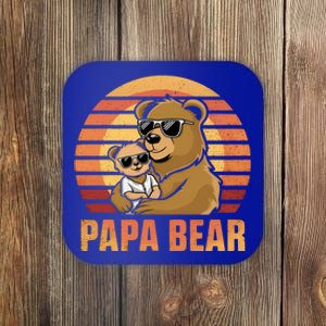 Papa Bear FatherS Day Papa Bear Matching Family Cool Gift Coaster