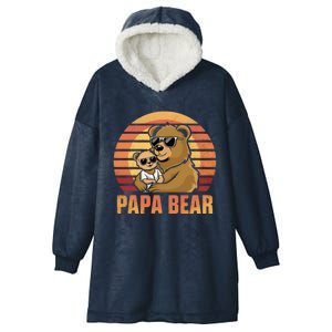 Papa Bear FatherS Day Papa Bear Matching Family Cool Gift Hooded Wearable Blanket