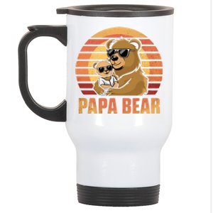 Papa Bear FatherS Day Papa Bear Matching Family Cool Gift Stainless Steel Travel Mug