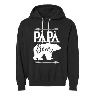 Papa Bear Fathers Day Gift For Dad Grandpa Husband Daddy Meaningful Gift Garment-Dyed Fleece Hoodie