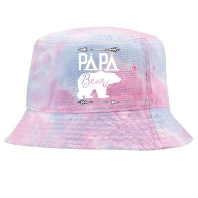 Papa Bear Fathers Day Gift For Dad Grandpa Husband Daddy Meaningful Gift Tie-Dyed Bucket Hat