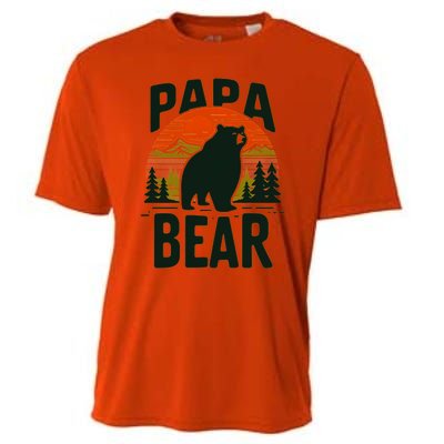 Papa Bear For Proud Dad Husband Uncle Grizzly Fathers Day Cool Gift Cooling Performance Crew T-Shirt