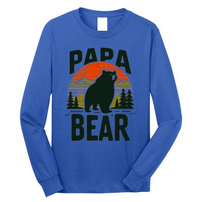 Papa Bear For Proud Dad Husband Uncle Grizzly Fathers Day Cool Gift Long Sleeve Shirt