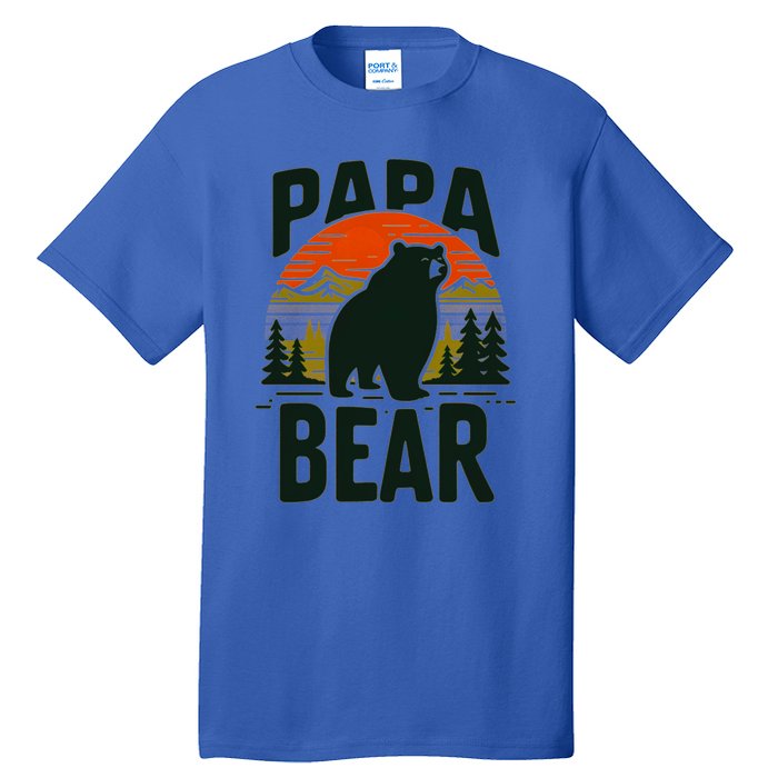 Papa Bear For Proud Dad Husband Uncle Grizzly Fathers Day Cool Gift Tall T-Shirt